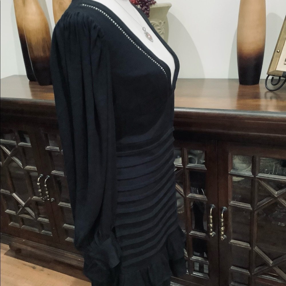 Pleated ladder Trim Mini Dress